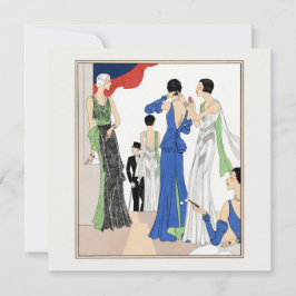 Cartão 1930 Mulheres Vintage em Vestidos de Gala 