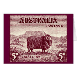 Cartão 1934 carneiros de Merino australianos
