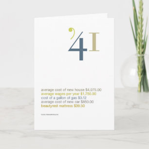 Cartão 1941 Birthday Fun Facts