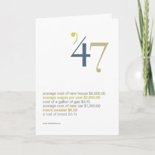 Cartão 1947 Birthday Fun Facts