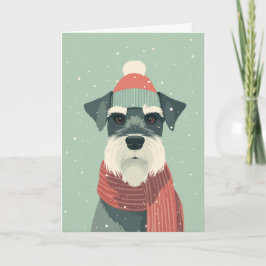 Cartão 1950 Christmas Schnauzer