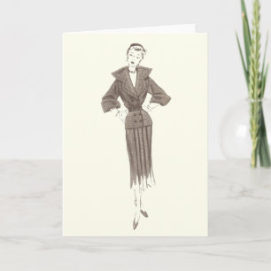 Cartão 1950's Fashion - Greeting or Note Card