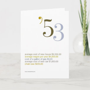 Cartão 1953 Birthday Fun Facts