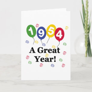 Cartão 1954 Por Ano Excelente Aniversário