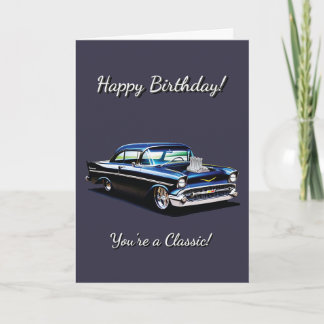 Cartão 1957 Muscle Car 57 Você é o Aniversário Clássico