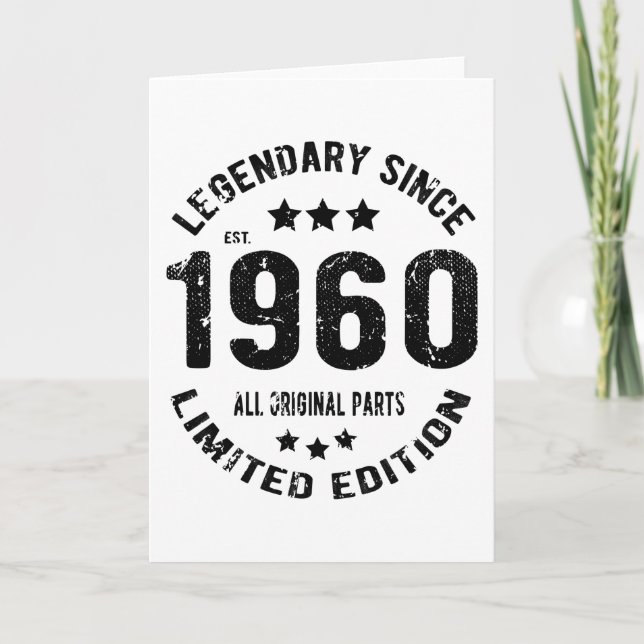Cartão 1960 Vintage Aniversário (Frente)