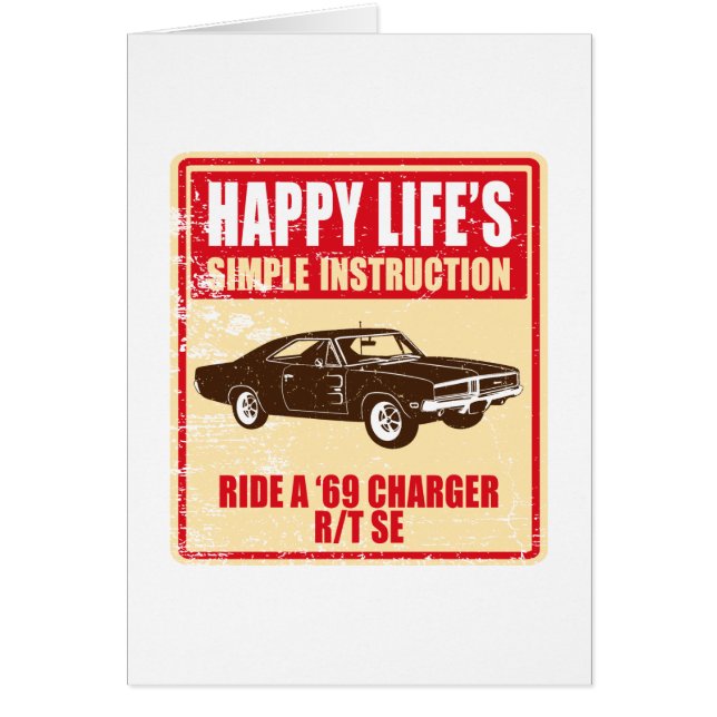 Cartão 1969 SE do carregador R/T de Dodge (Frente)