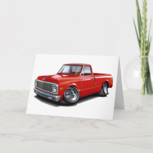Cartão 1970-72 Chevy C10 Red Truck