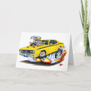 Cartão 1970-74 Plymouth Duster Yellow Car