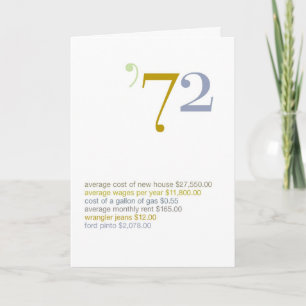 Cartão 1972 Birthday Fun Facts