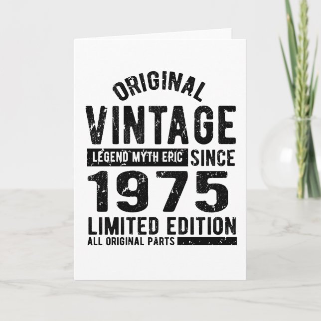 Cartão 1975 Vintage Aniversário (Frente)