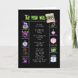 Cartão 1995 Birthday Fun Facts