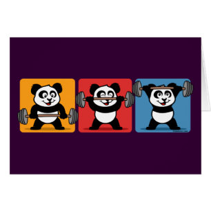 Cartão 1-2-3 panda do halterofilismo