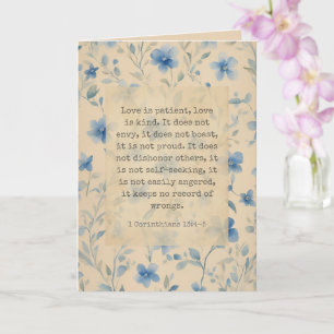 Cartão 1 Coríntios 13:4–5 O Amor é Paciente Floral