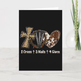 Cartão 1 Cross 3 Nails Forgiven Christian Easter Gift 