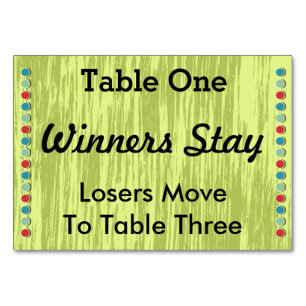 Cartão #1 do número da mesa dos pontos de Bunco