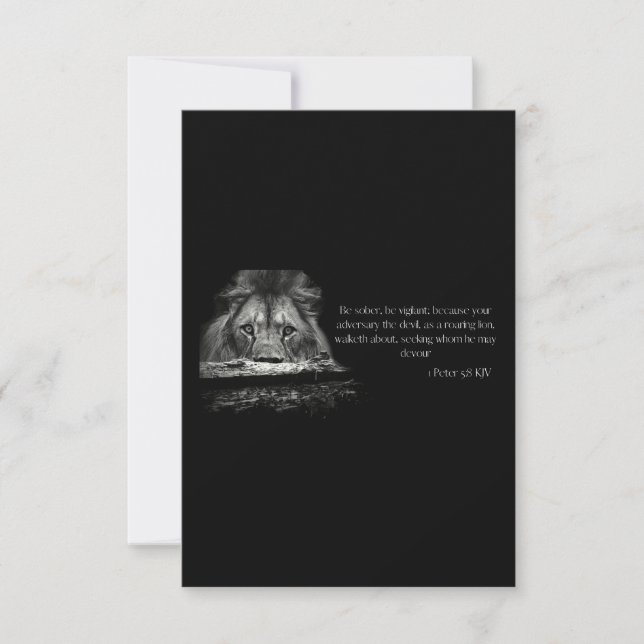 Cartão 1 Peter 5:8 Bíblia KJV Verse Saudação (Frente)