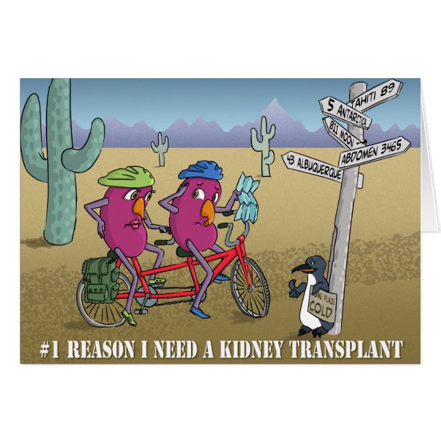 Cartão # 1 razão eu preciso uma transplantação do rim (Frente Horizontal)