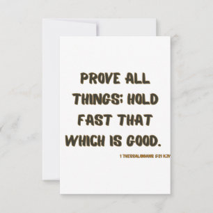 Cartão 1 Salónica 5:21 Bíblia KJV Verse Flat Greeting
