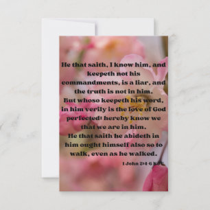 Cartão 1 Saudação Pic de Escritura de Bíblia do John 2:4-