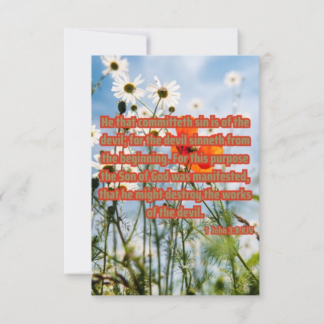 Cartão 1 Saudação Pic de Escritura de Bíblia do John 3:8  (Frente)