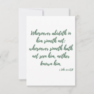 Cartão 1 Saudação Versa de Bíblia de John 3:6 KJV