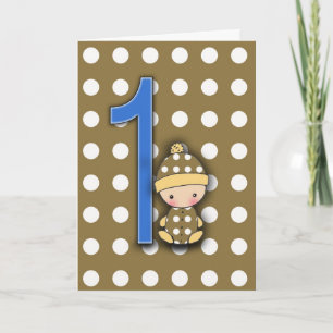 Cartão 1 Year Old Boy Birthday Card