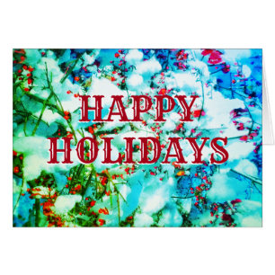 Cartão 1FERIADOS FELIZES VERMELHOS BERRIES horizontal