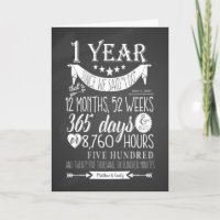 1rua de aniversário de casamento, chalkboard 1 ano