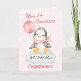 Cartão 1rua personalizada, bebê pinguim