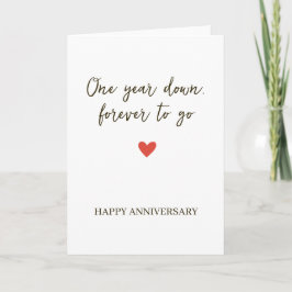 Cartão 1st Anniversary – One Year Down Forever to Go