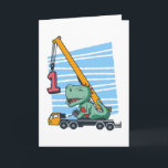 Cartão 1st Birthday 1 year Mobile Crane Dinosaur<br><div class="desc">Happy 1st Birthday. Funny and lovely Kids Birthday design with cute dinosaur sitting on a mobile crane lifting a Number 1. A perfect match for Kids and Teens.</div>