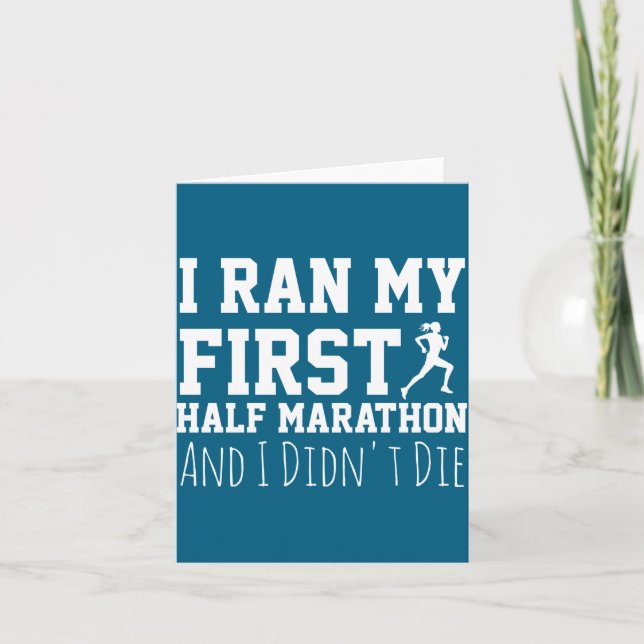 Cartão 1st Half Marathon Runner Funny Running First  (Frente)