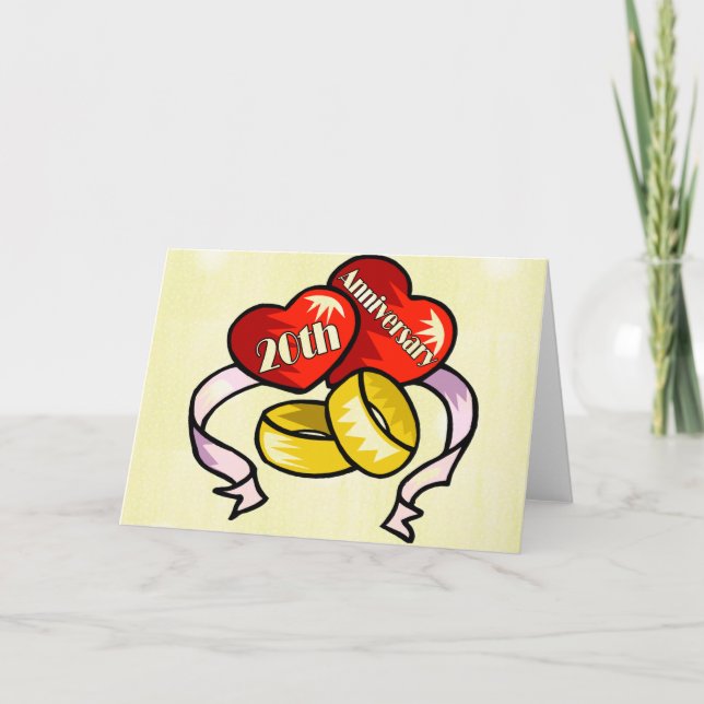 Cartão 20º Aniversário de Casamento (Frente)