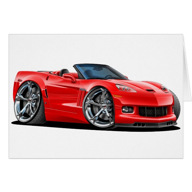 Cartão 2010-12 Corvette Red Convertível (Frente Horizontal)
