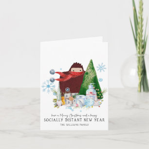 Cartão 2020 Feliz Natal Feliz Ano Novo Social Distante