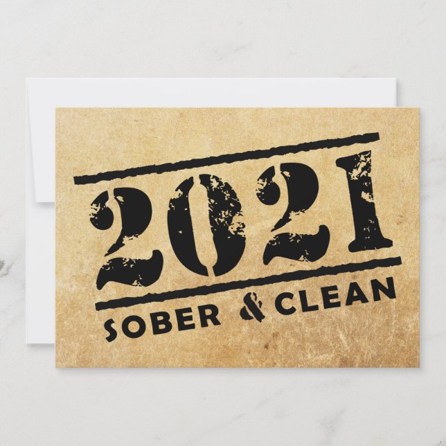 Cartão 2021 Sober & Clean Recovery Sobriety Incenagement (Frente)