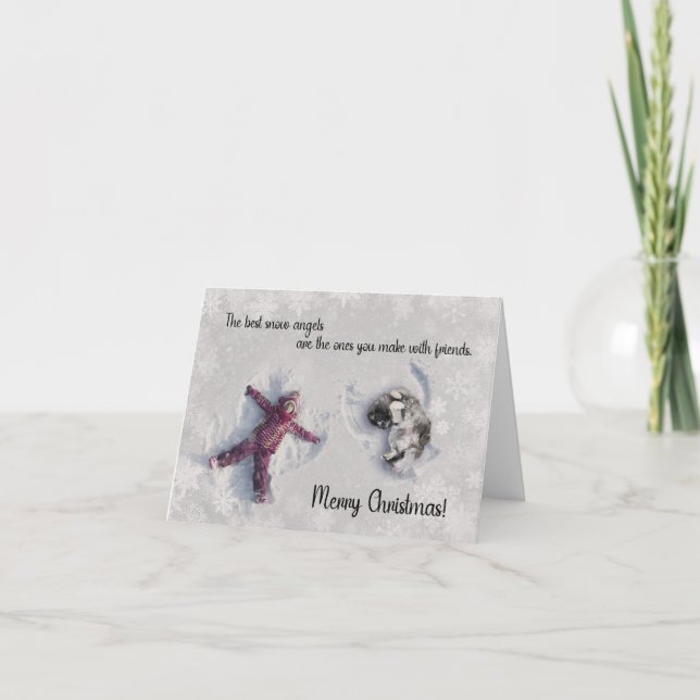 Cartão 2022 Keeshond Christmas Card Blank inside (Frente)