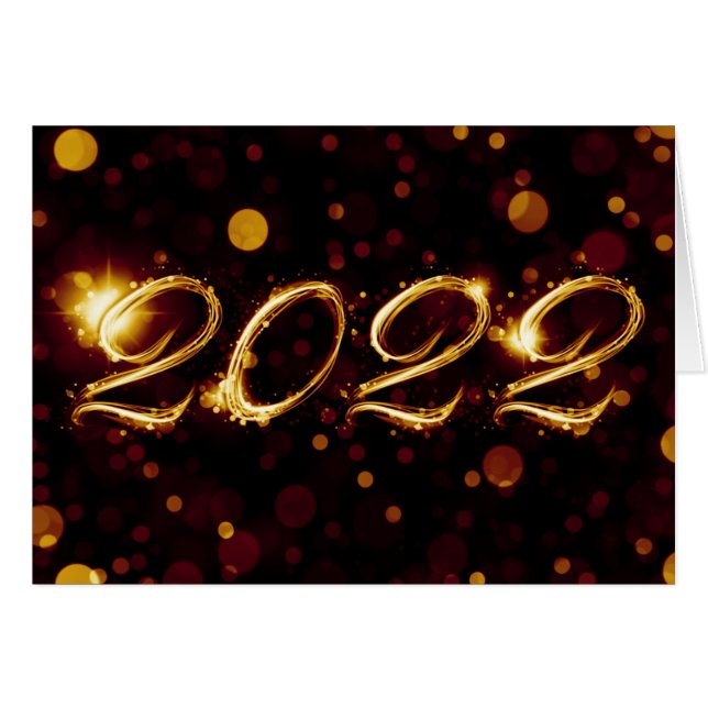 Cartão 2022 (luzes bokeh) (Frente Horizontal)