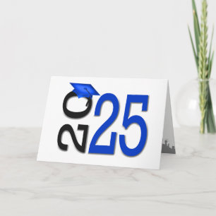 Cartão 2024 Graduação - Cores Azuis e Negras da Escola