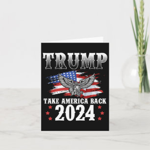 Cartão 2024 Retomar a América Bandeira Americana Trump 20