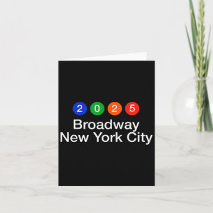 Cartão 2025 Broadway Estilo Ano Novo Metrô de Nova York
