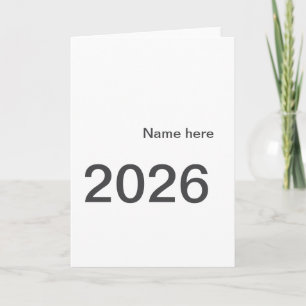 Cartão 2026 2027 2028 nome título aqui ano letra negrito