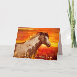 Cartão 2026 Ano do Cavalo de Fogo - Viajante