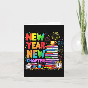 Cartão 2026 Bicho-da-Livro Divertido Feliz Ano Novo Livro