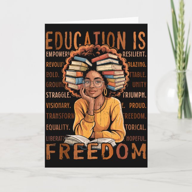 Cartão 2026 Black History Month Shirt For Women I Am Blac (Frente)