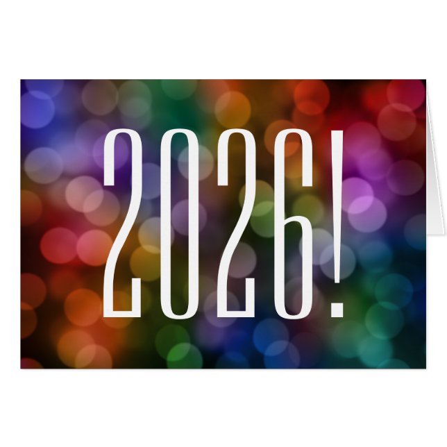 Cartão 2026 bokeh (Frente horizontal)