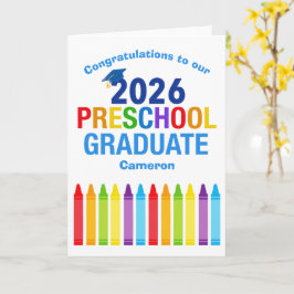 Cartão 2026 Preschool Graduation Custom Congratulations