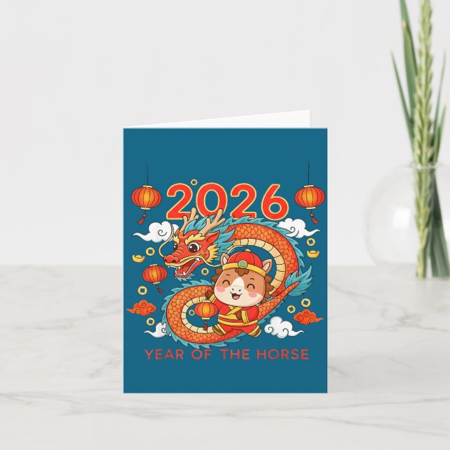 Cartão 2026 Year Of The Horse Lunar New Year Chinese  (Frente)