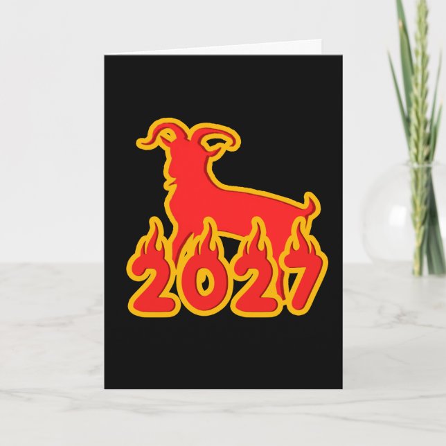 Cartão 2027 Ano do Bode de Fogo (Frente)